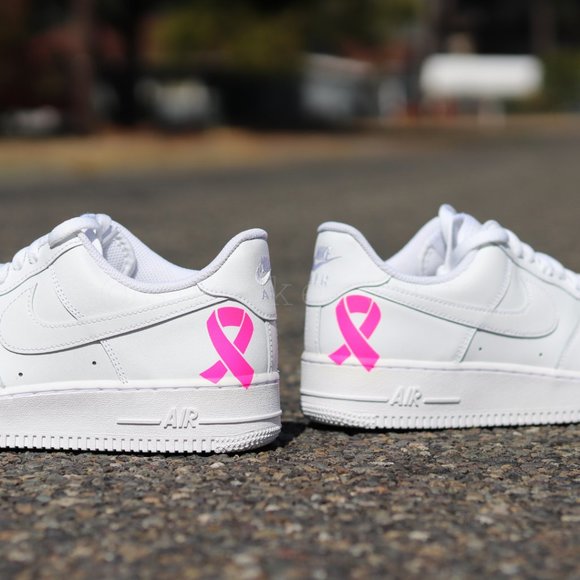 Nike Air Force One Breast Cancer Awareness Pink Ribbon Custom - Picture 8 of 9